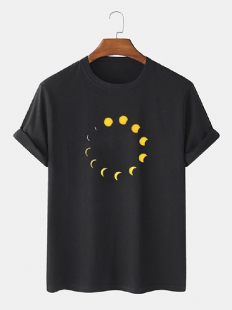 100% Bomull Andas Moon Eclipse Med Tryck Kortärmade Casual T-shirts