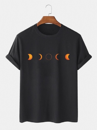 Cotton Designer Lunar Eclipse Med Tryck Andas Kortärmade T-shirts