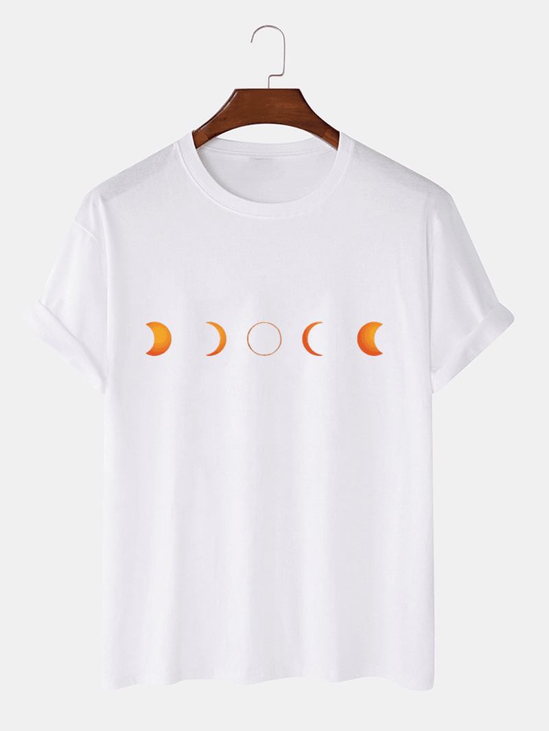 Cotton Designer Lunar Eclipse Med Tryck Andas Kortärmade T-shirts