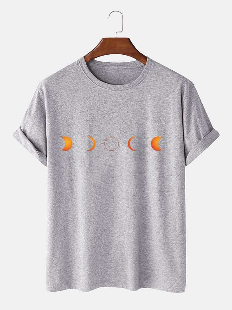 Cotton Designer Lunar Eclipse Med Tryck Andas Kortärmade T-shirts