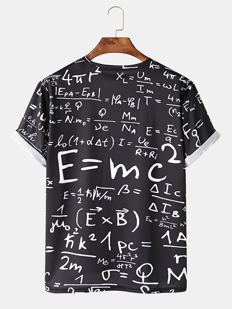 Funny Doodle Math Formulas För Män Skriv Ut Casual Svarta Kortärmade T-shirts