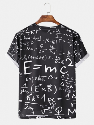 Funny Doodle Math Formulas För Män Skriv Ut Casual Svarta Kortärmade T-shirts