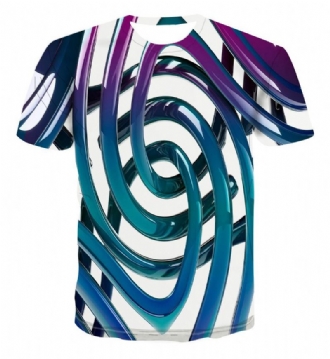 Geometriskt Mönster 3d Digital Med Tryck T-shirt