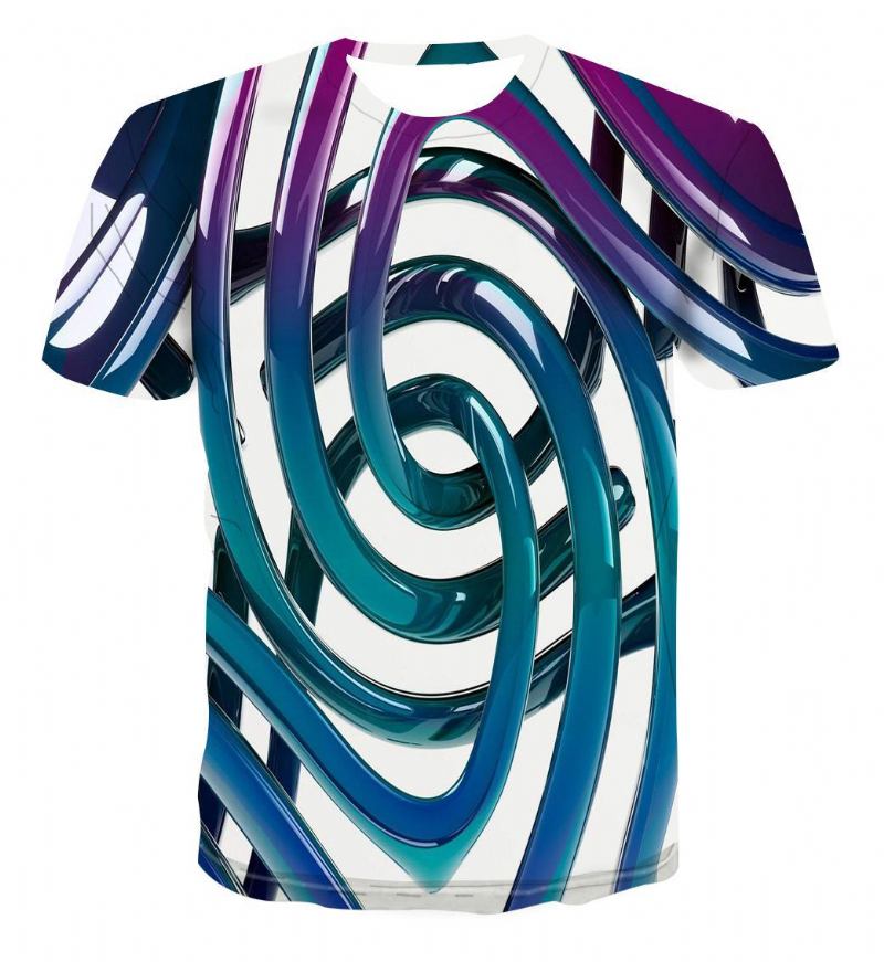 Geometriskt Mönster 3d Digital Med Tryck T-shirt