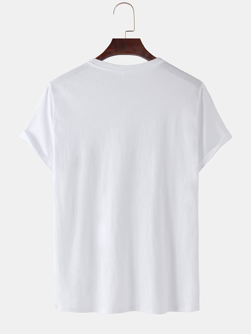 Grafiskt Tryck För Män 100% Bomullssvamp Lös Casual T-shirt