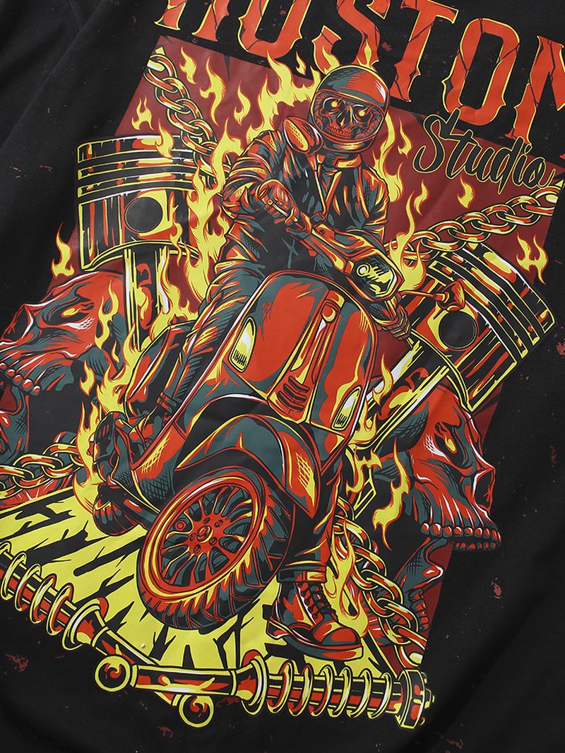 Herr 100% Bomull Ghost Rider Med Tryck Rundhalsad Kortärmad T-shirt