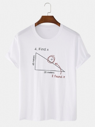 Herr 100% Bomull Matematik Geometri Med Tryck Kortärmade T-shirts