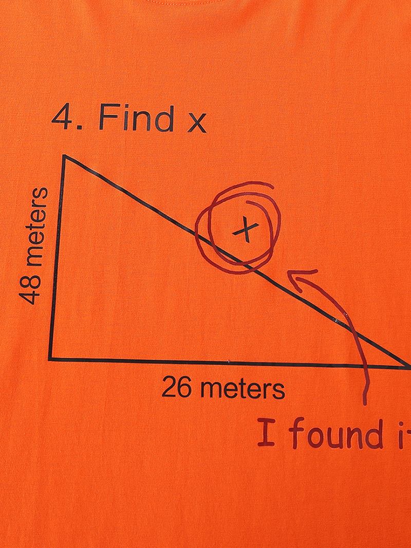 Herr 100% Bomull Matematik Geometri Med Tryck Kortärmade T-shirts