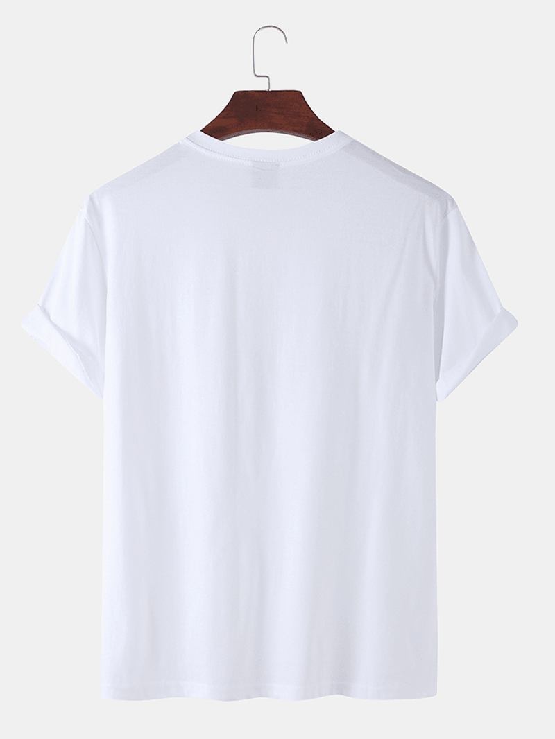 Herr 100% Bomull Smile Emojis Med Tryck Rundhalsad Kortärmad T-shirt