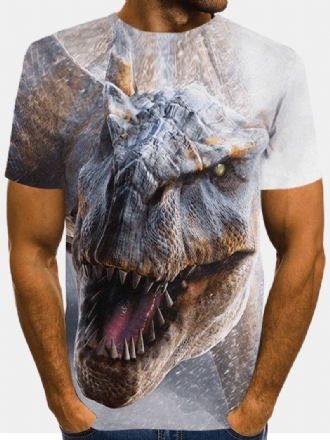 Herr All Over 3d Monster Med Tryck O-hals Casual Kortärmade T-shirts