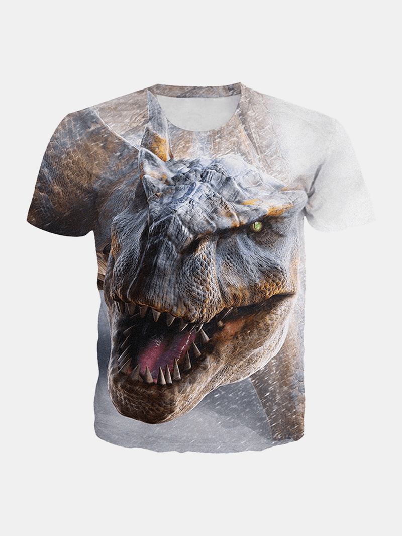 Herr All Over 3d Monster Med Tryck O-hals Casual Kortärmade T-shirts