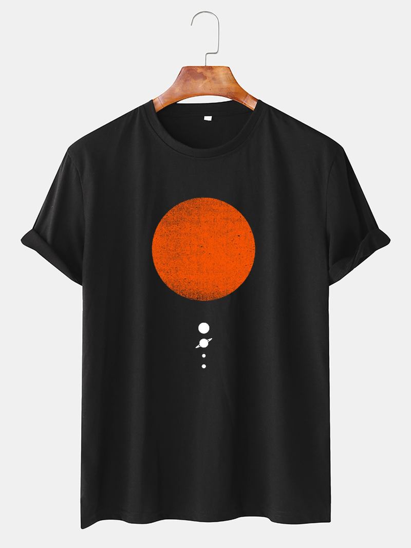 Herr Sun & Planet Grafiskt Tryckta Dagliga Casual Kortärmade T-shirts