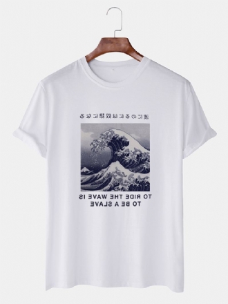 Herrkaraktärtryck Rundhalsad Kortärmad Casual T-shirts