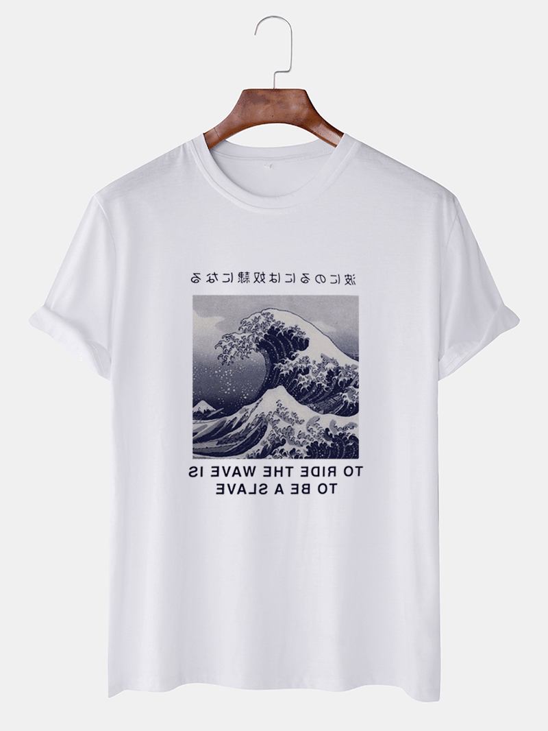 Herrkaraktärtryck Rundhalsad Kortärmad Casual T-shirts