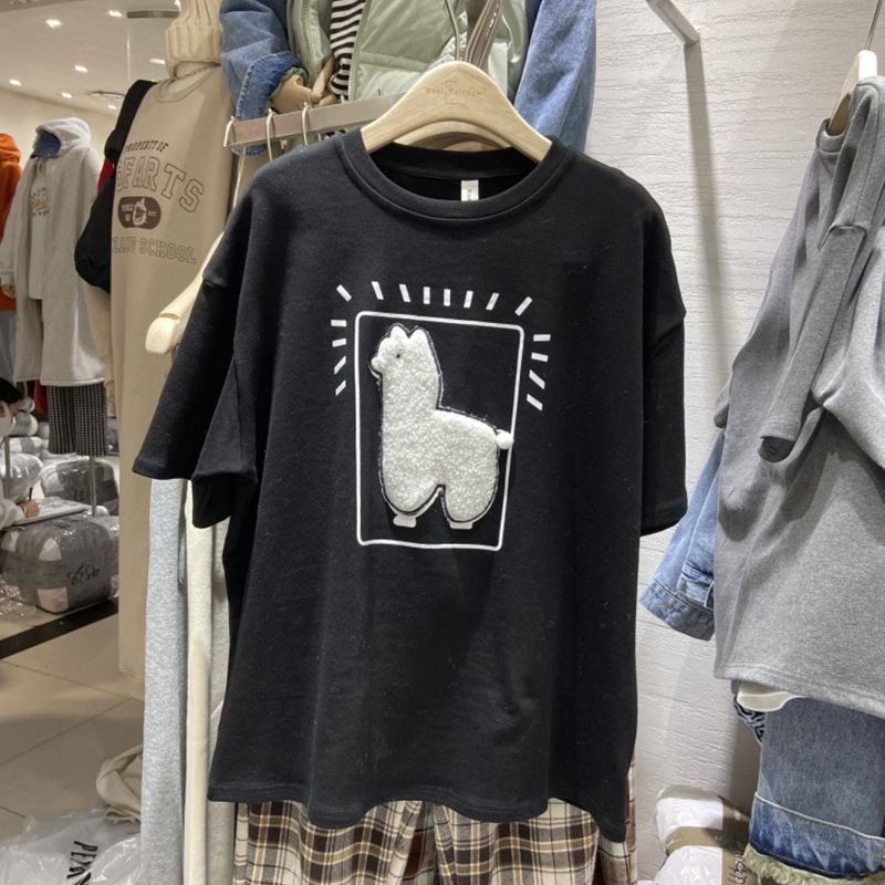 Kortärmad T-shirt Student Med Lös Botten Mode Liten Skjorta Topp