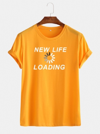 Män Enfärgad Rolig Slogan Casual Kortärmade T-shirts