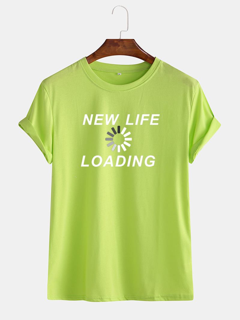 Män Enfärgad Rolig Slogan Casual Kortärmade T-shirts