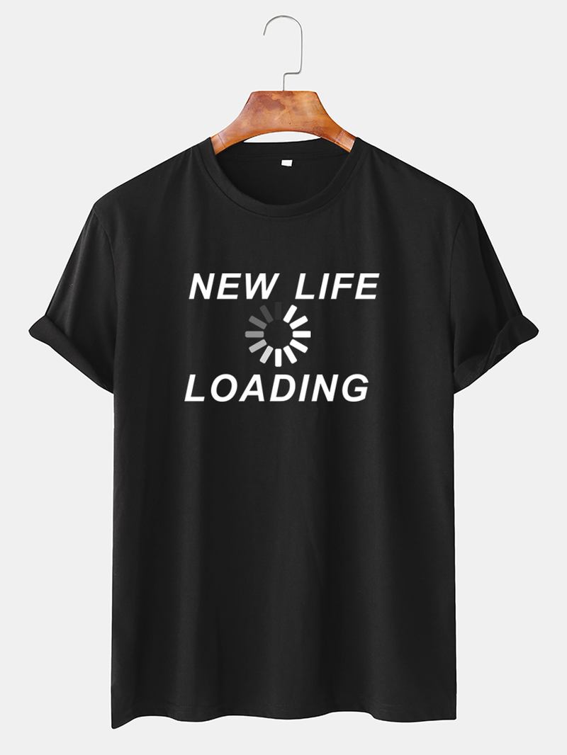 Män Enfärgad Rolig Slogan Casual Kortärmade T-shirts