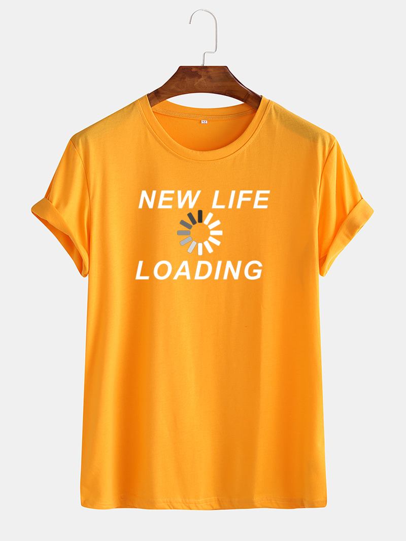 Män Enfärgad Rolig Slogan Casual Kortärmade T-shirts