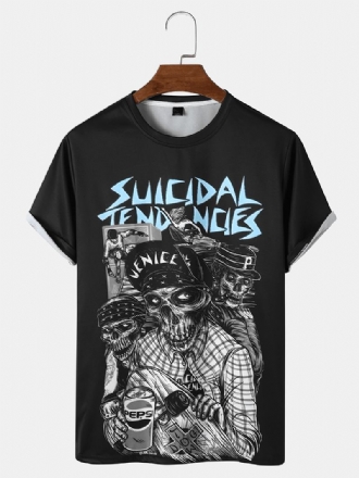 Män Skull Med Tryck Trend Lös T-shirt