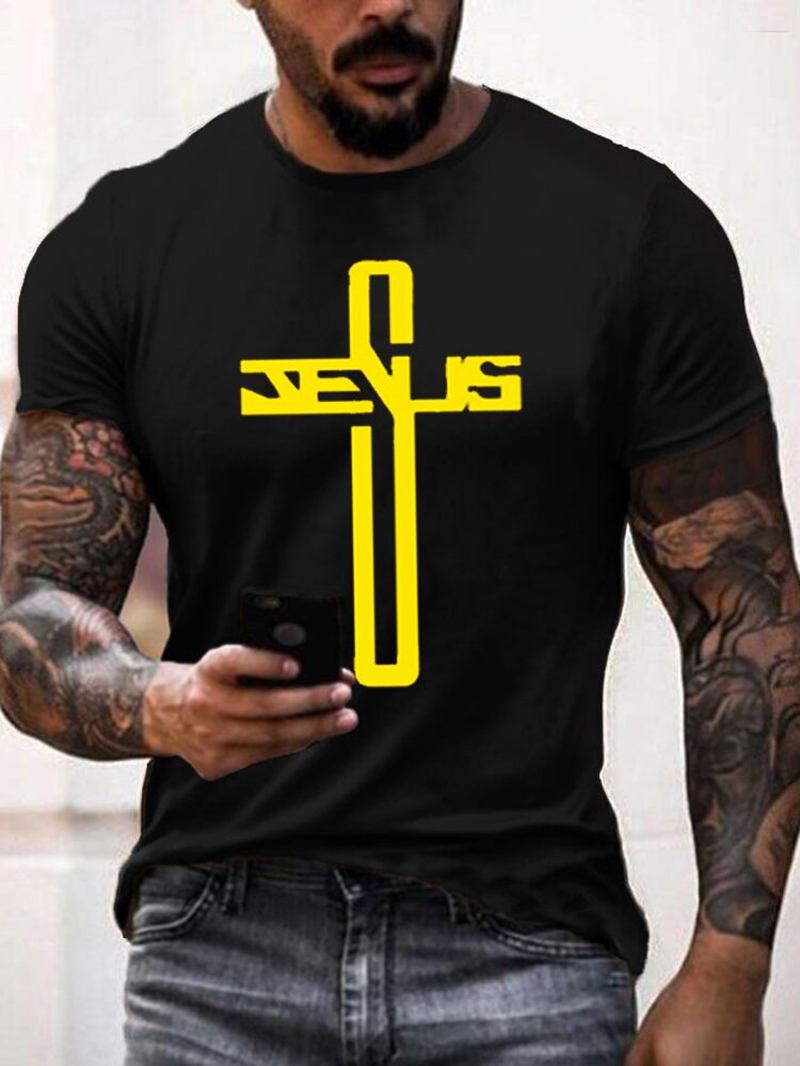 Personlig 3d Digital Utskrift Rund Hals Casual Sommar Sport Kortärmad T-shirt För Män