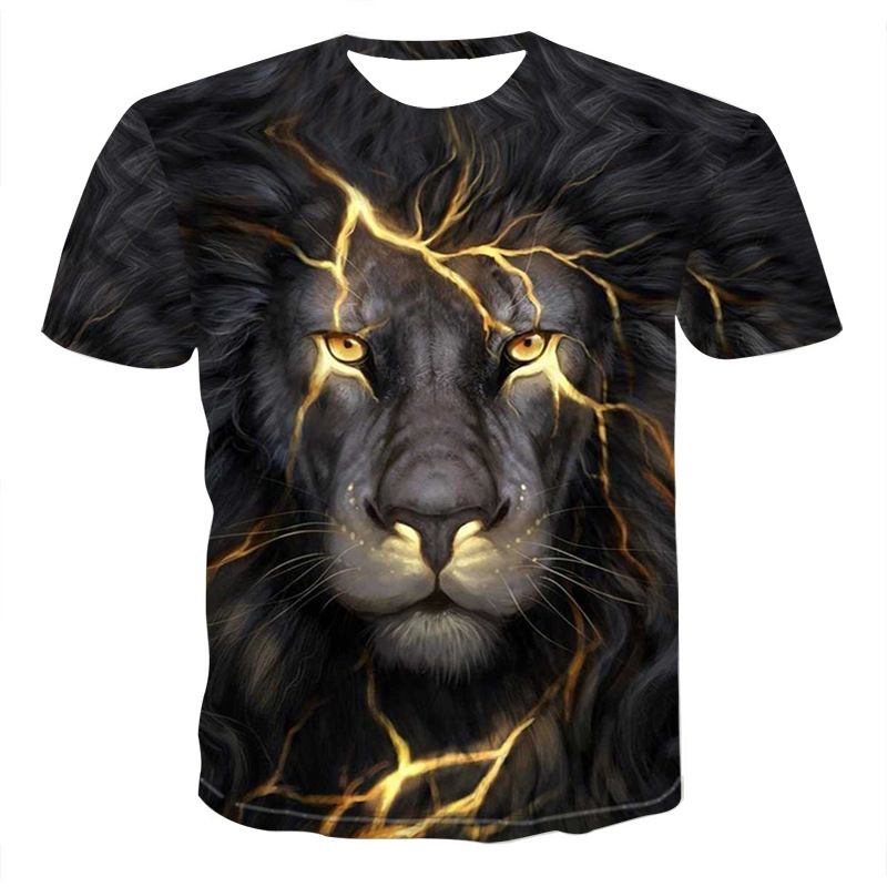 Rift Lion Digital Med Tryck Kortärmad T-shirt