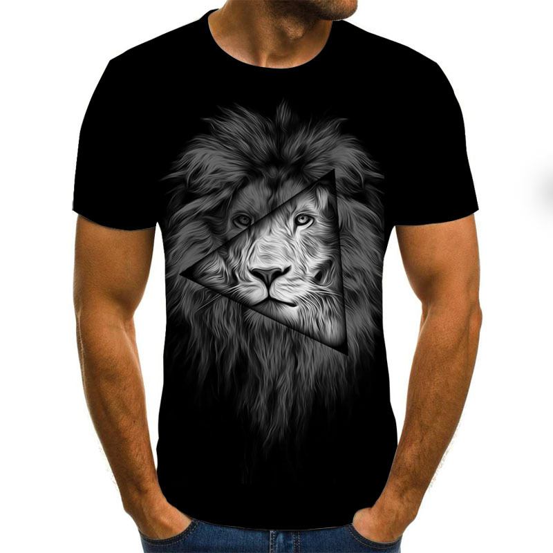 Rift Lion Digital Med Tryck Kortärmad T-shirt