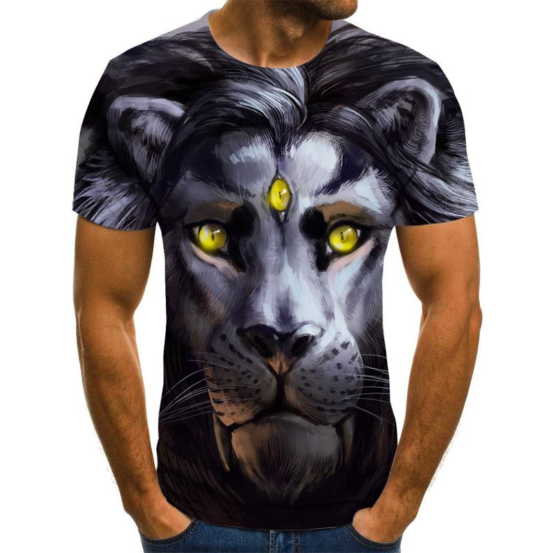 Rift Lion Digital Med Tryck Kortärmad T-shirt