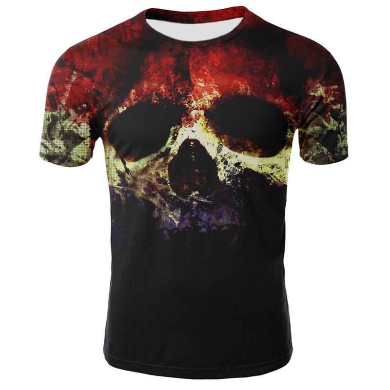 Smoking Skull 3d Digital Med Tryck T-shirt