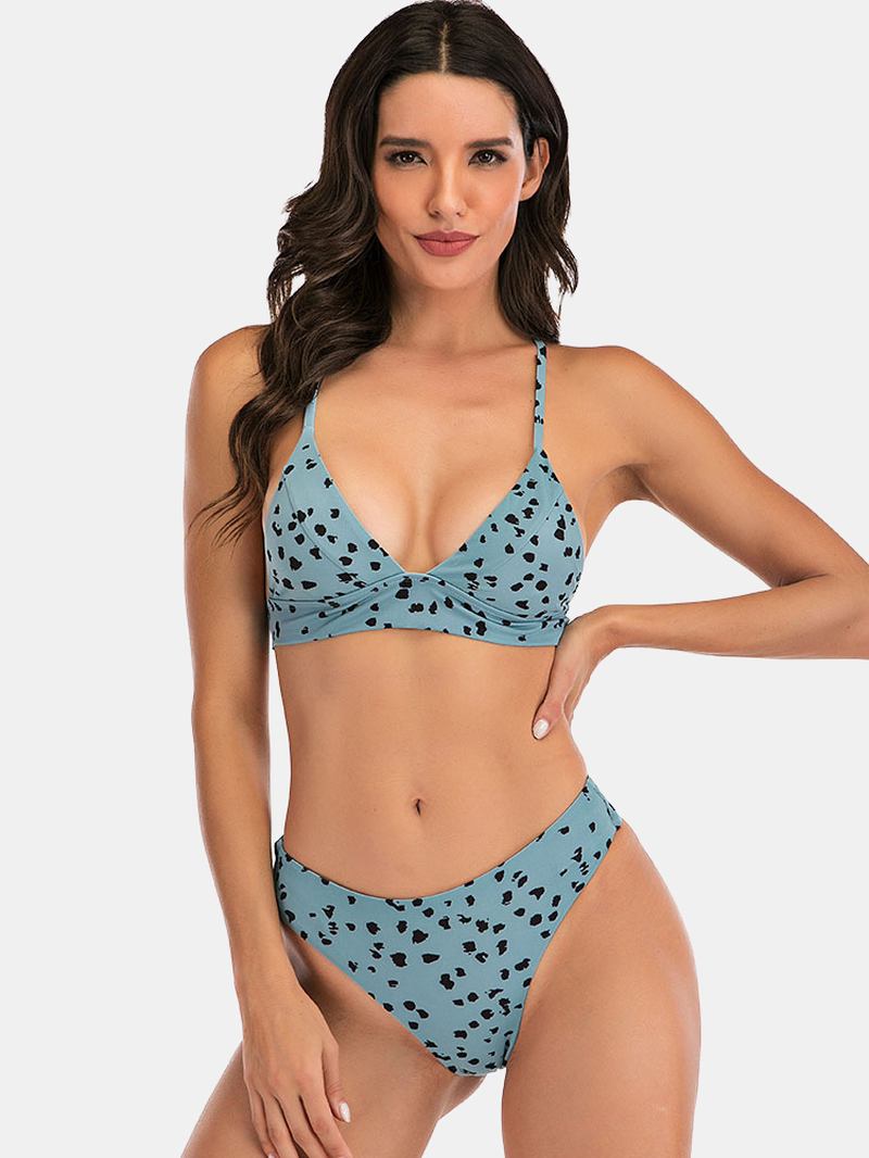 Attraktiva Criss Cross Dragsko Backless Mini Bikini Badkläder