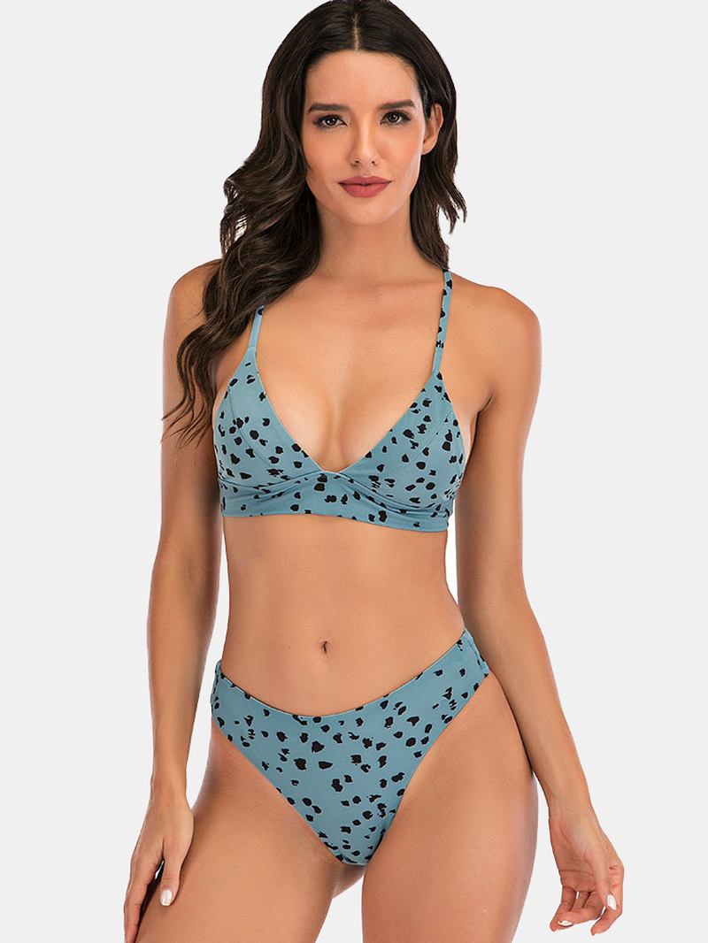 Attraktiva Criss Cross Dragsko Backless Mini Bikini Badkläder