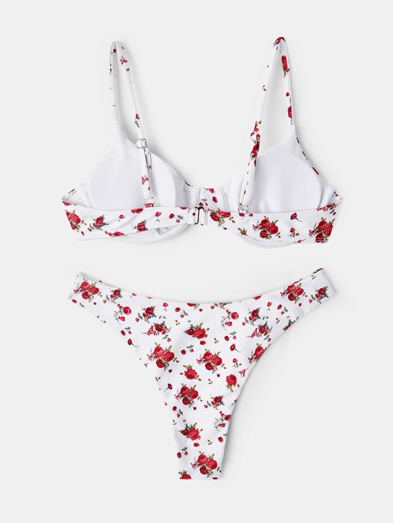 Blommönster Justerbara Remmar Summer Beach Bikini Set