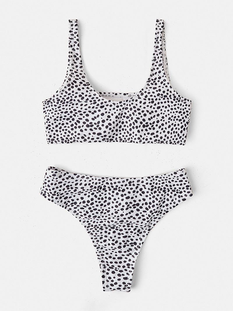 Dam Leopard Breda Axelremmar Baddräkt Rygglös Bikini