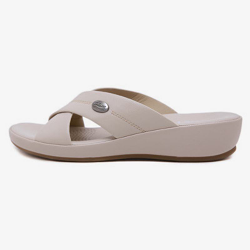 Kvinnor Beach Peep Toe Cross Strap Kilar Häl Sandaler