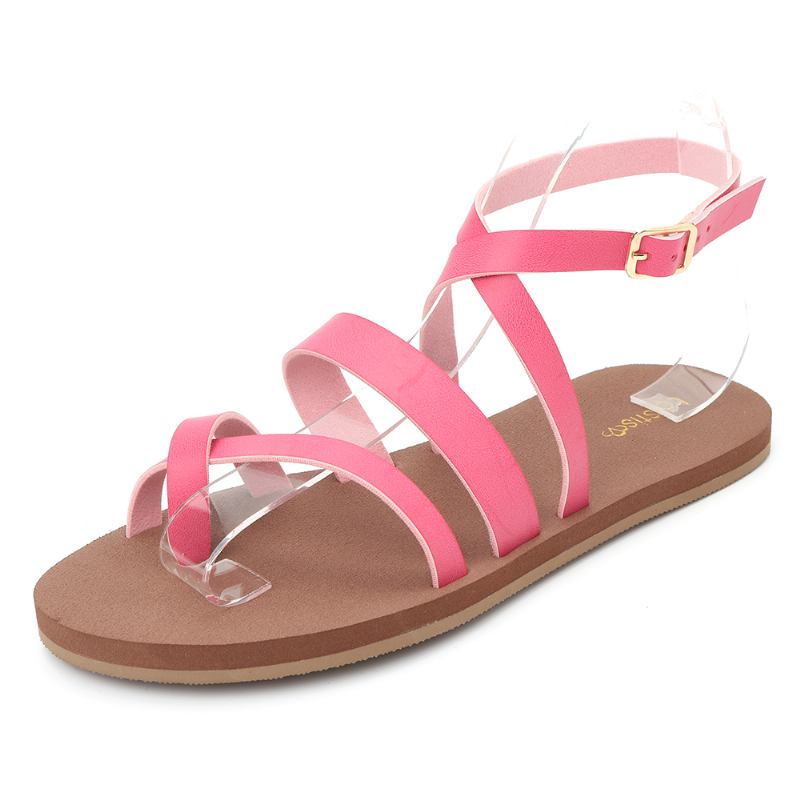 Kvinnor Casual Cross Strap Clip Toe Sandaler