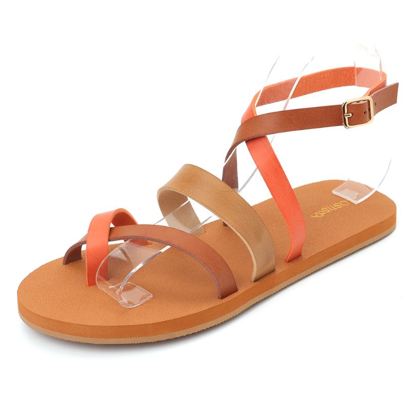 Kvinnor Casual Cross Strap Clip Toe Sandaler