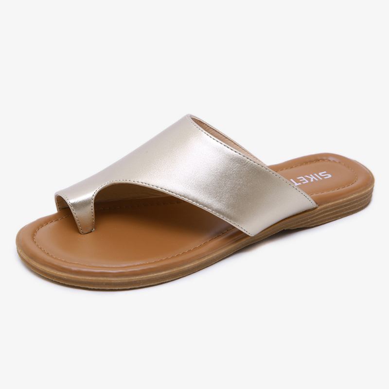 Kvinnor Clip Toe Ren Färg Casual Summer Flat Sandaler