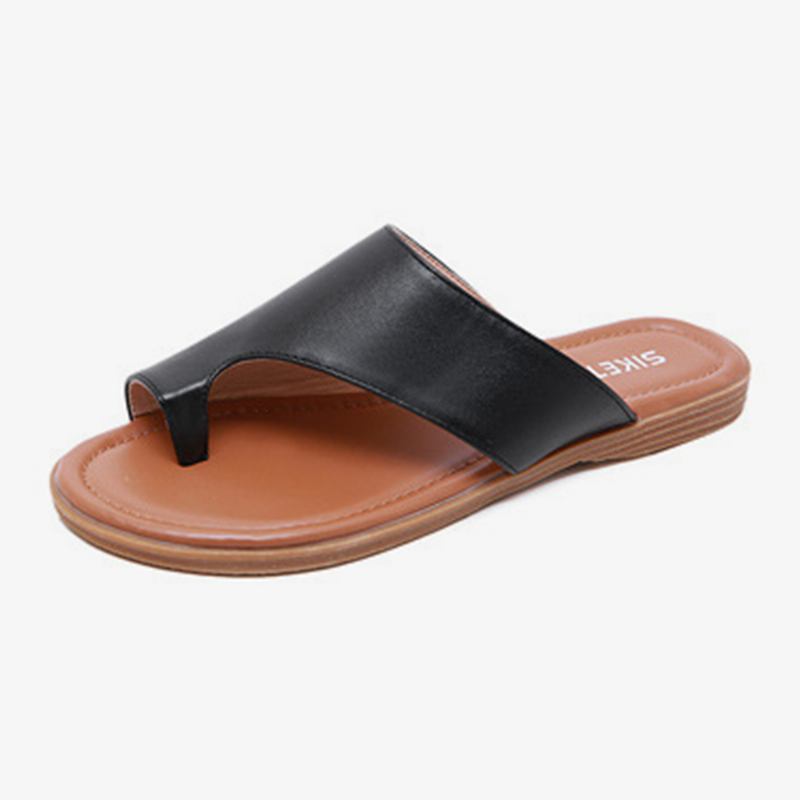 Kvinnor Clip Toe Ren Färg Casual Summer Flat Sandaler