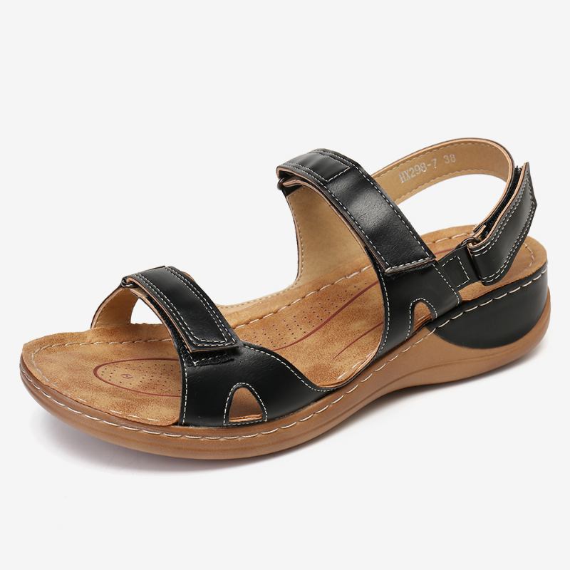 Kvinnor Justerbar Krokögla Mjuk Sula Stor Storlek Öppen Tå Casual Daily Summer Beach Wedge Sandaler