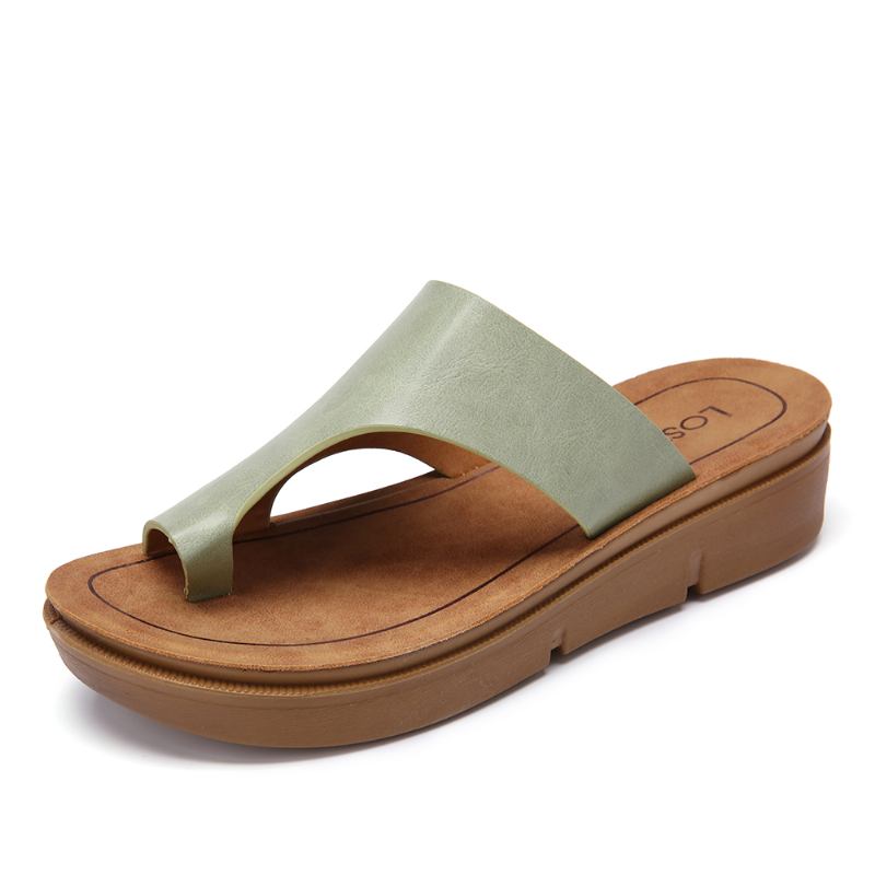 Kvinnor Toe Ring Slip On Soft Sole Casual Summer Sandaler