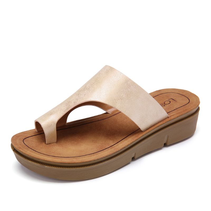 Kvinnor Toe Ring Slip On Soft Sole Casual Summer Sandaler