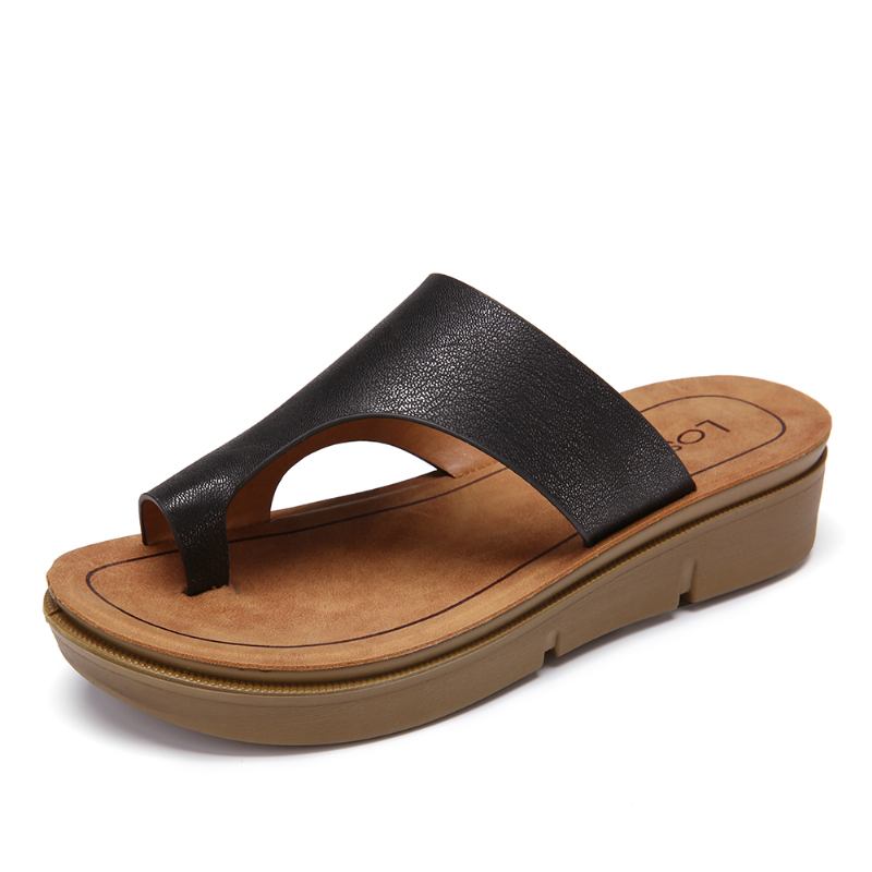 Kvinnor Toe Ring Slip On Soft Sole Casual Summer Sandaler