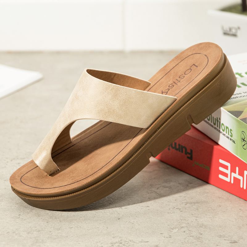 Kvinnor Toe Ring Slip On Soft Sole Casual Summer Sandaler