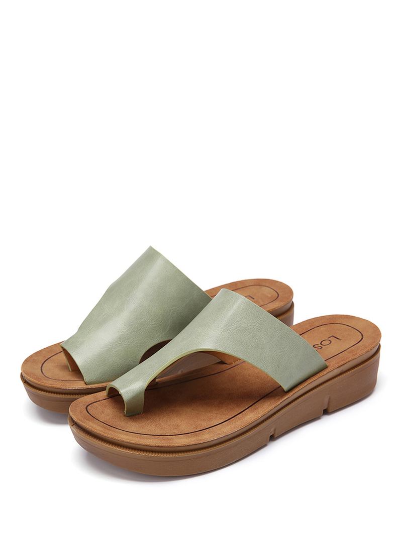 Kvinnor Toe Ring Slip On Soft Sole Casual Summer Sandaler