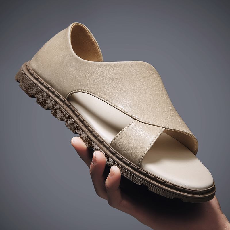 Män Kohud Andas Ihålig Mjuk Botten Öppnad Tå Slip On Casual Sandaler