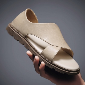 Män Kohud Andas Ihålig Mjuk Botten Öppnad Tå Slip On Casual Sandaler