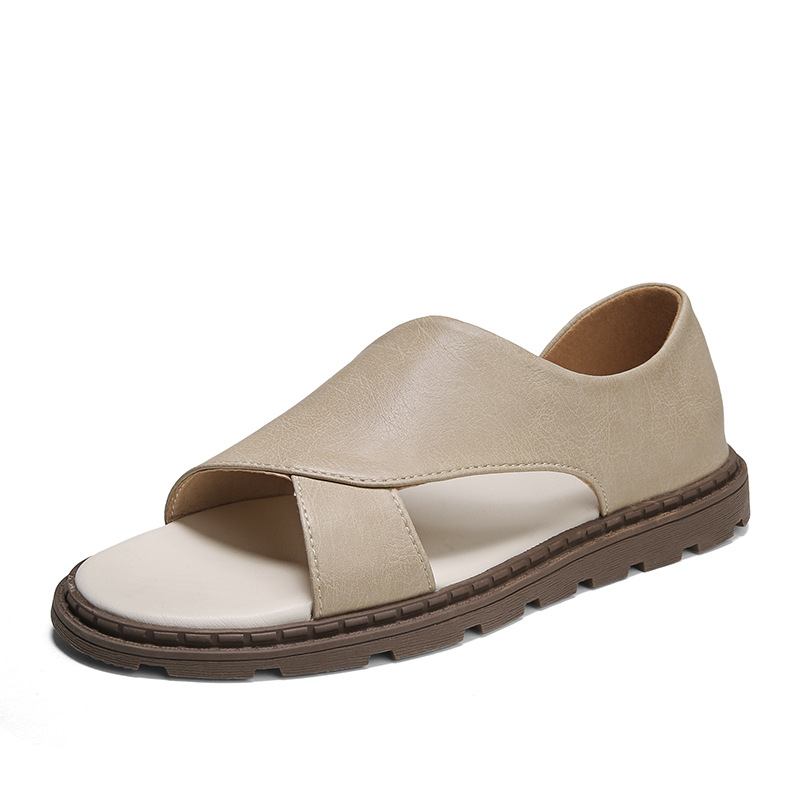 Män Kohud Andas Ihålig Mjuk Botten Öppnad Tå Slip On Casual Sandaler