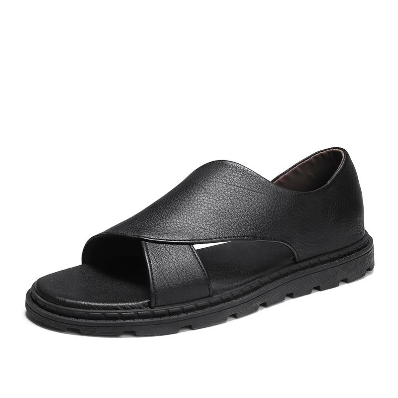 Män Kohud Andas Ihålig Mjuk Botten Öppnad Tå Slip On Casual Sandaler