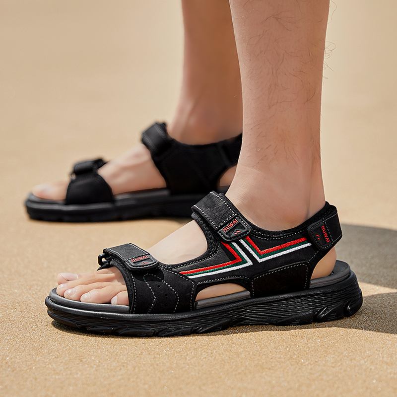 Män Läder Andas Halkfri Öppnad Beach Casual Outdoor Sandaler