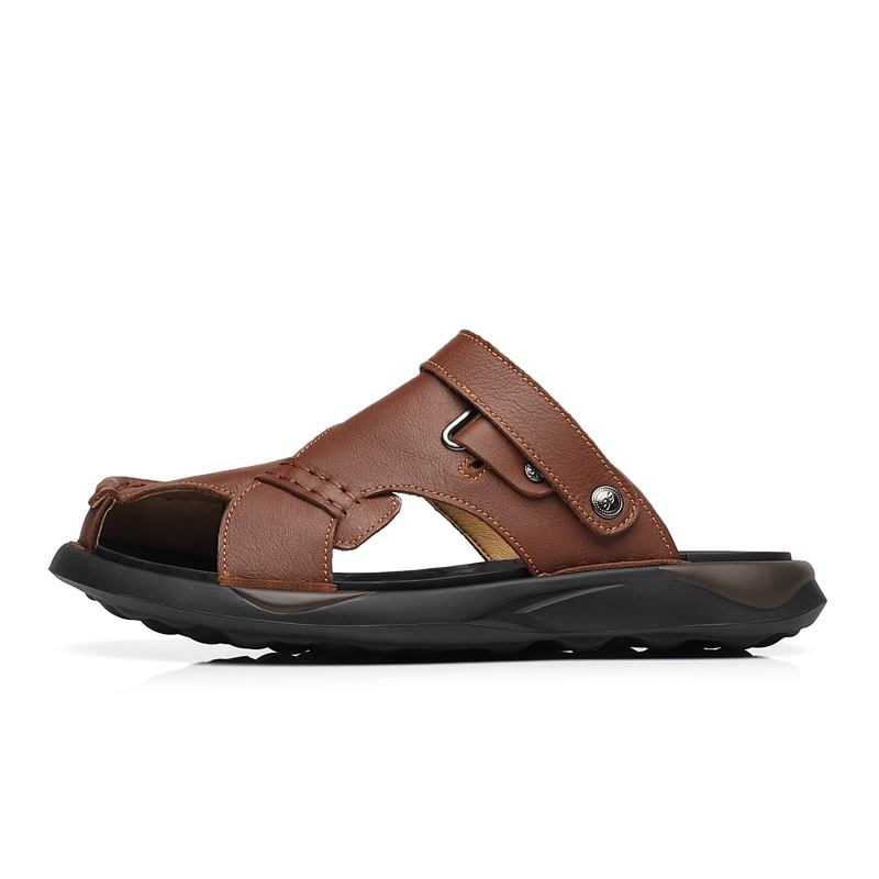 Män Microfiber Mjuk Sula Halkfri Lättvikts Closed Toe Casual Beach Sandaler